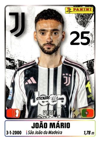 Cromo Joao Mario - Calciatori 2025-2026 n. 251 - Panini