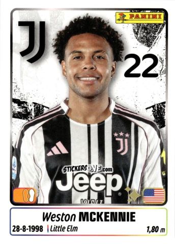 Cromo Weston McKennie - Calciatori 2025-2026 n. 253 - Panini