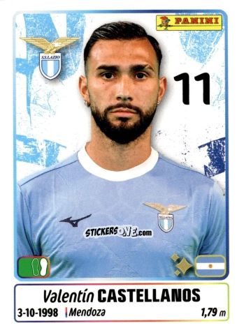 Sticker Valentin Castellanos - Calciatori 2025-2026 n. 281 - Panini