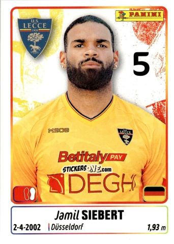Figurina Jamil Siebert - Calciatori 2025-2026 n. 294 - Panini