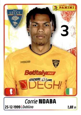 Sticker Corrie Ndaba - Calciatori 2025-2026 n. 295 - Panini