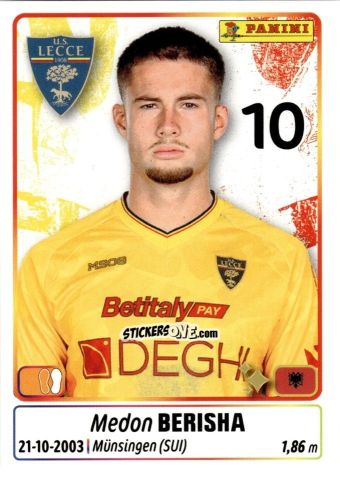 Cromo Medon Berisha - Calciatori 2025-2026 n. 296 - Panini