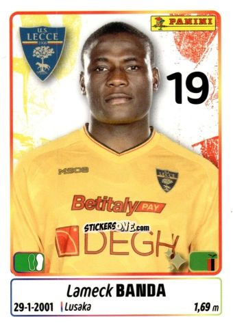 Cromo Lameck Banda - Calciatori 2025-2026 n. 306 - Panini