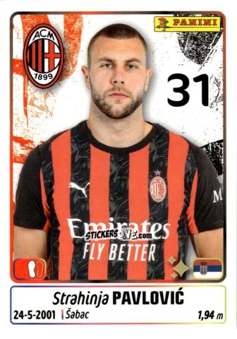 Sticker Strahinja Pavlovic - Calciatori 2025-2026 n. 315 - Panini