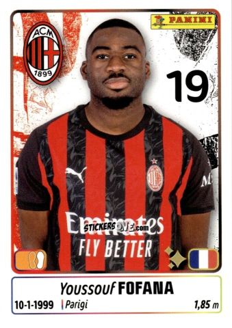 Cromo Youssouf Fofana - Calciatori 2025-2026 n. 321 - Panini