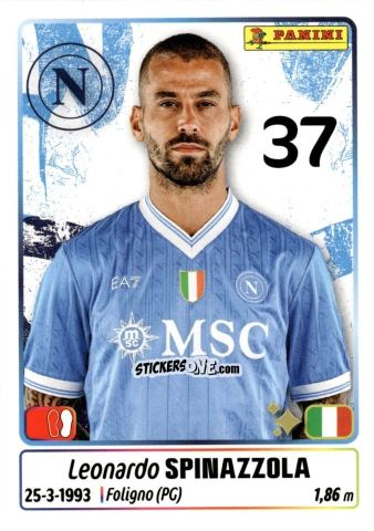 Cromo Leonardo Spinazzola - Calciatori 2025-2026 n. 335 - Panini