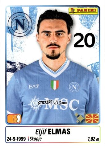 Cromo Eljif Elmas - Calciatori 2025-2026 n. 339 - Panini