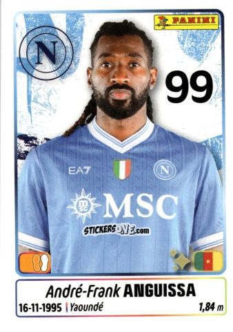 Sticker Frank Anguissa - Calciatori 2025-2026 n. 342 - Panini