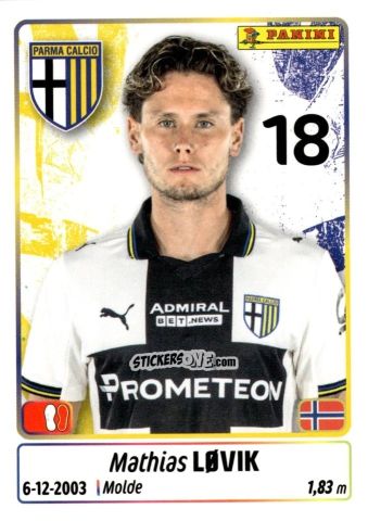 Sticker Mathias Lovik - Calciatori 2025-2026 n. 357 - Panini