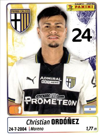 Cromo Christian Ordonez - Calciatori 2025-2026 n. 362 - Panini