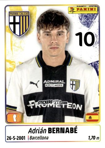 Sticker Adrian Bernabe' - Calciatori 2025-2026 n. 363 - Panini