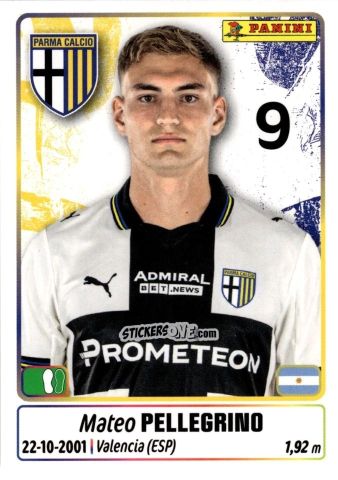 Cromo Mateo Pellegrino - Calciatori 2025-2026 n. 372 - Panini