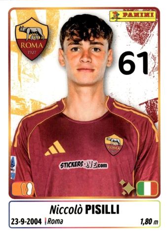 Sticker Niccolo' Pisilli - Calciatori 2025-2026 n. 408 - Panini