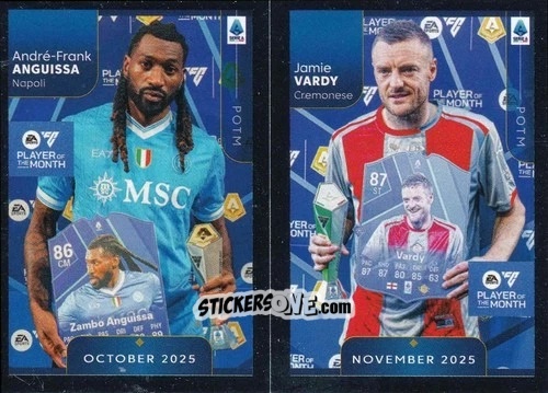 Sticker Zambo Anguissa / Jamie Vardy - Calciatori 2025-2026 n. CEL50 - Panini