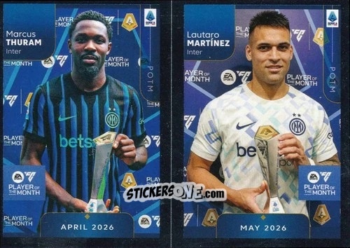 Figurina Marcus Thuram / Lautaro Martinez - Calciatori 2025-2026 n. CEL53 - Panini