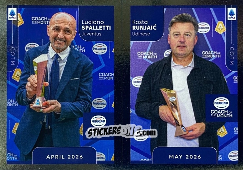 Figurina Gian Piero Gasperini / Massimiliano Allegri - Calciatori 2025-2026 n. CEL58 - Panini