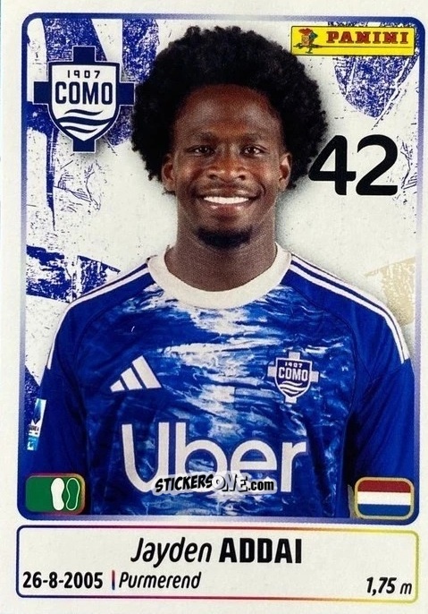 Sticker Jayden Addai - Calciatori 2025-2026 n. UPG16 - Panini