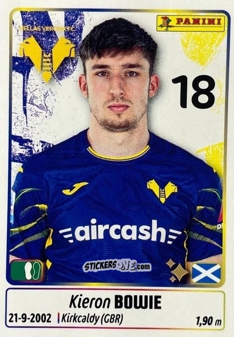 Sticker Kieron Bowie - Calciatori 2025-2026 n. UPG31 - Panini