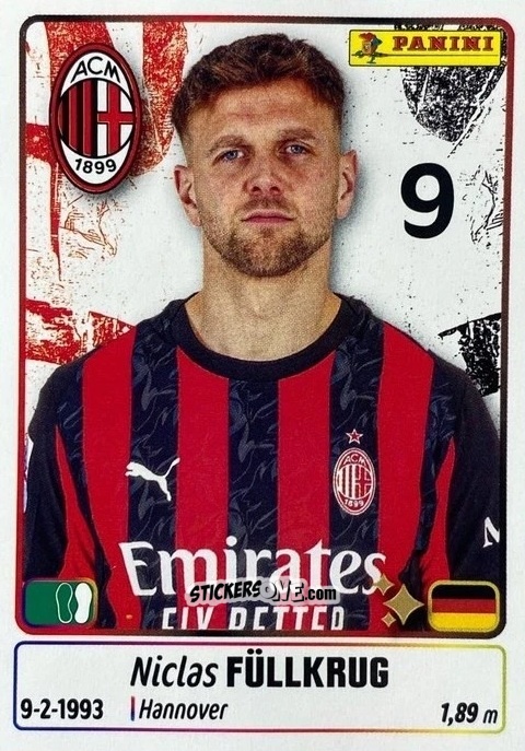 Sticker Niclas Fullkrug - Calciatori 2025-2026 n. UPG52 - Panini