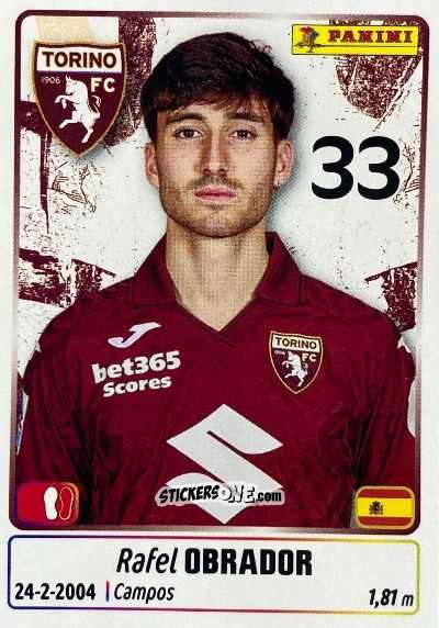 Sticker Rafael Obrador - Calciatori 2025-2026 n. UPG73 - Panini