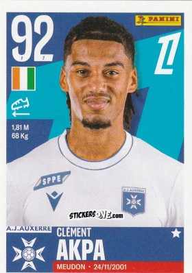 Figurina Clément Akpa - Foot Ligue 1 2025-2026
 n. 44 - Panini