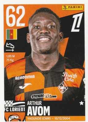 Figurina Arthur Avom - Foot Ligue 1 2025-2026
 n. 204 - Panini