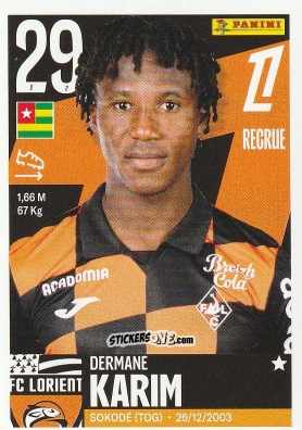 Figurina Karim Dermane - Foot Ligue 1 2025-2026
 n. 206 - Panini