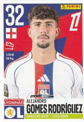 Cromo Alejandro Gomes Rodríguez - Foot Ligue 1 2025-2026
 n. 239 - Panini