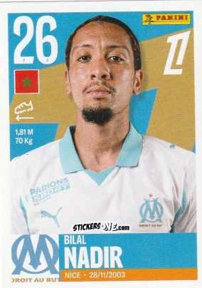 Figurina Bilal Nadir - Foot Ligue 1 2025-2026
 n. 263 - Panini