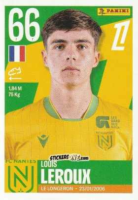 Figurina Louis Leroux - Foot Ligue 1 2025-2026
 n. 353 - Panini
