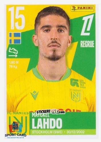 Figurina Mayckel Lahdo - Foot Ligue 1 2025-2026
 n. 360 - Panini