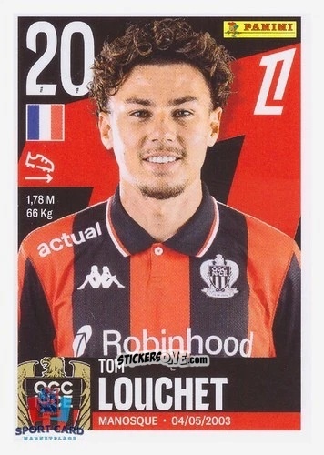 Cromo Tom Louchet - Foot Ligue 1 2025-2026
 n. 381 - Panini