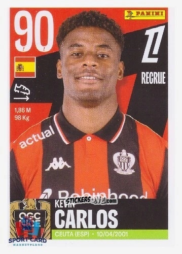Cromo Kevin Carlos - Foot Ligue 1 2025-2026
 n. 390 - Panini