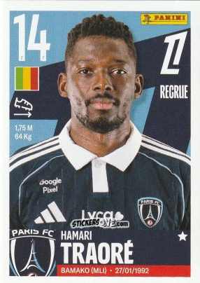 Sticker Hamari Traoré - Foot Ligue 1 2025-2026
 n. 410 - Panini