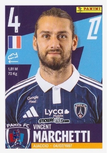 Figurina Vincent Marchetti - Foot Ligue 1 2025-2026
 n. 416 - Panini