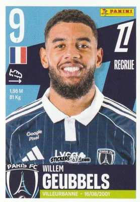 Figurina Willem Geubbels - Foot Ligue 1 2025-2026
 n. 417 - Panini