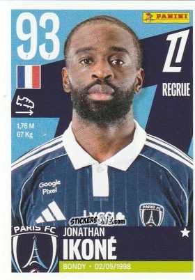 Figurina Jonathan Ikoné - Foot Ligue 1 2025-2026
 n. 420 - Panini