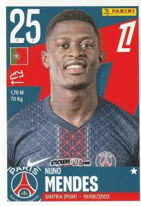 Sticker Nuno Mendes - Foot Ligue 1 2025-2026
 n. 437 - Panini