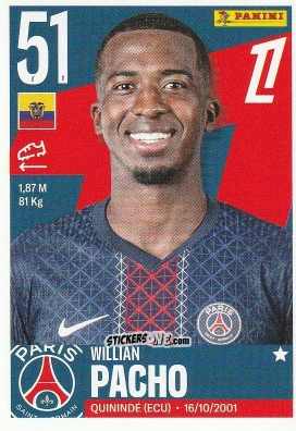 Sticker William Pacho - Foot Ligue 1 2025-2026
 n. 438 - Panini