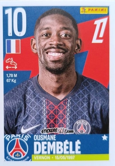 Figurina Ousmane Dembélé - Foot Ligue 1 2025-2026
 n. 447 - Panini