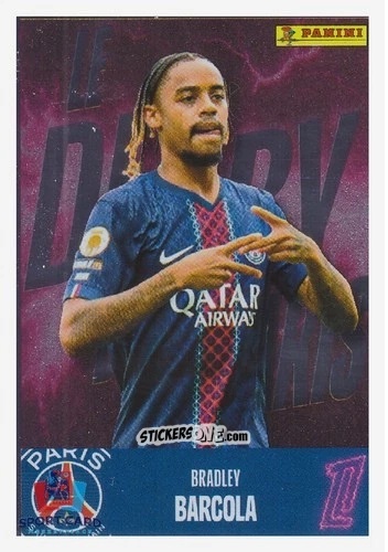 Sticker Bradley Barcola - Foot Ligue 1 2025-2026
 n. 544 - Panini