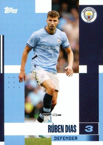 Figurina Rúben Dias - Manchester City 2024-2025 Team Set
 n. 5 - Topps