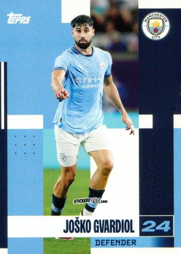 Figurina Joško Gvardiol - Manchester City 2024-2025 Team Set
 n. 9 - Topps