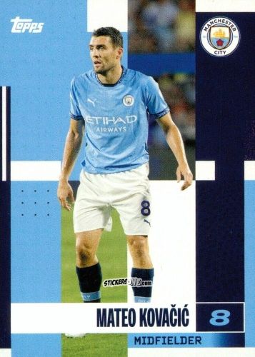 Figurina Mateo Kovačić - Manchester City 2024-2025 Team Set
 n. 14 - Topps