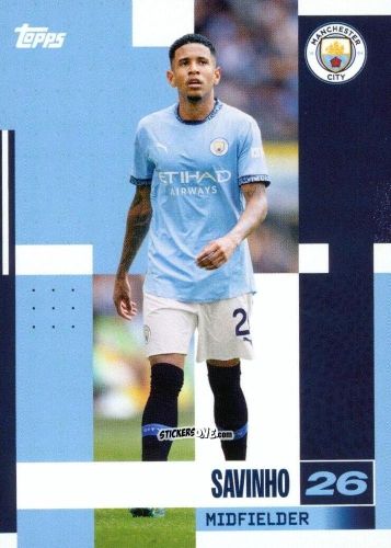 Cromo Savinho - Manchester City 2024-2025 Team Set
 n. 17 - Topps