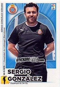 Cromo Entrenador RCD Espanyol - Sergio Gonzalez (22) - Liga Spagnola 2014-2015 n. 292 - Colecciones ESTE