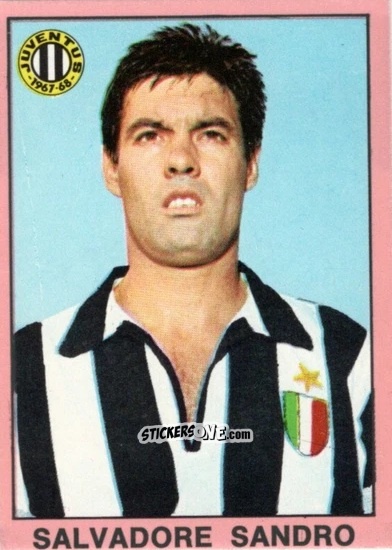Sticker Sandro Salvadore - Tutti I Calciatori 1967-1968 n. 265 - MIRA
