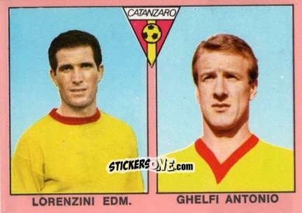 Sticker Edmondo Lorenzini / Antonio Ghelfi - Tutti I Calciatori 1967-1968 n. 488 - MIRA
