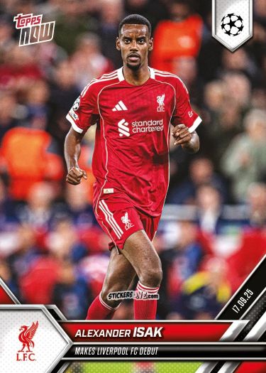Sticker Alexander Isak - Now Uefa Champions League 2025-2026 n. 16 - Topps