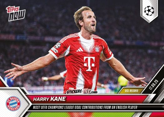 Sticker Harry Kane - Now Uefa Champions League 2025-2026 n. 17 - Topps